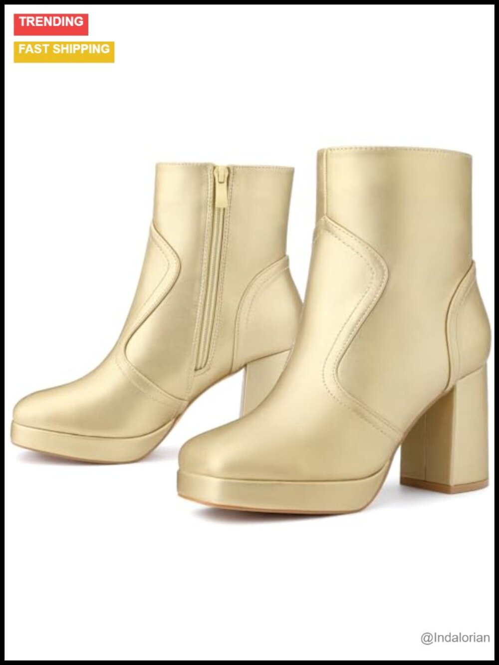 Faux Leather Square Toe Platform Chunky Heel Ankle Boots